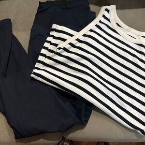 A New Day Black and White Striped Top